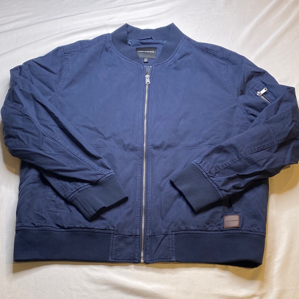 Lucky Brand Deep Blue Bomber Jacket - Picture 1 of 16